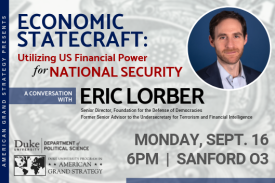 AGS Presents: Eric Lorber Monday, Sept. 16 at 6pm in Sanford 03